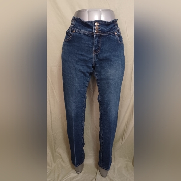 🍒 Bob Mid-rise Blue Skinny Jeans - Picture 1 of 10
